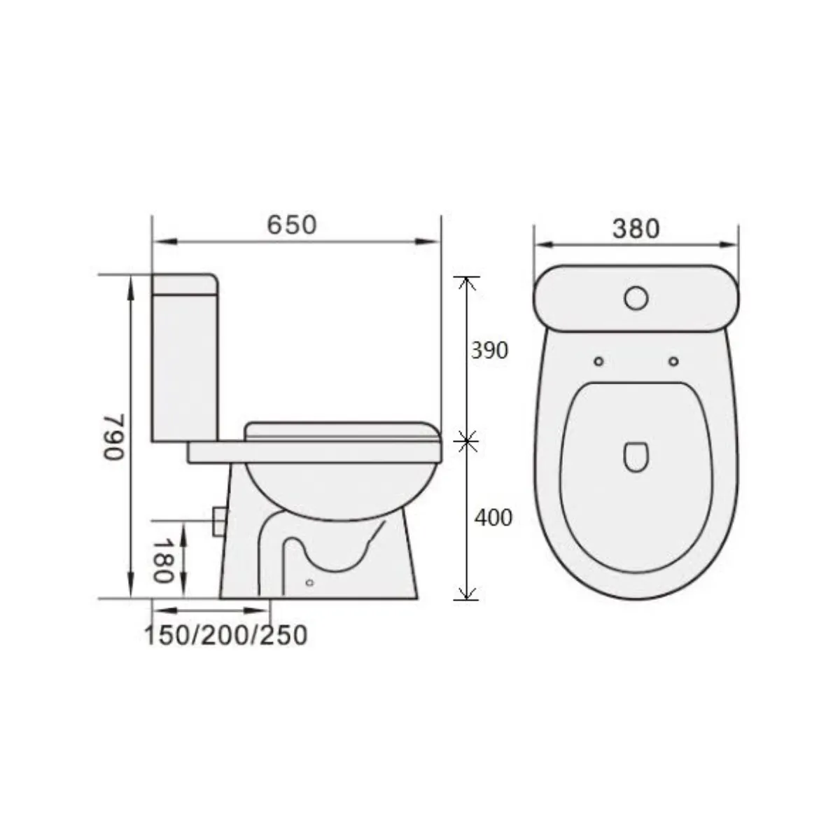 Cosmos 8002 Rimless Flush Toilet Bowl - view 2